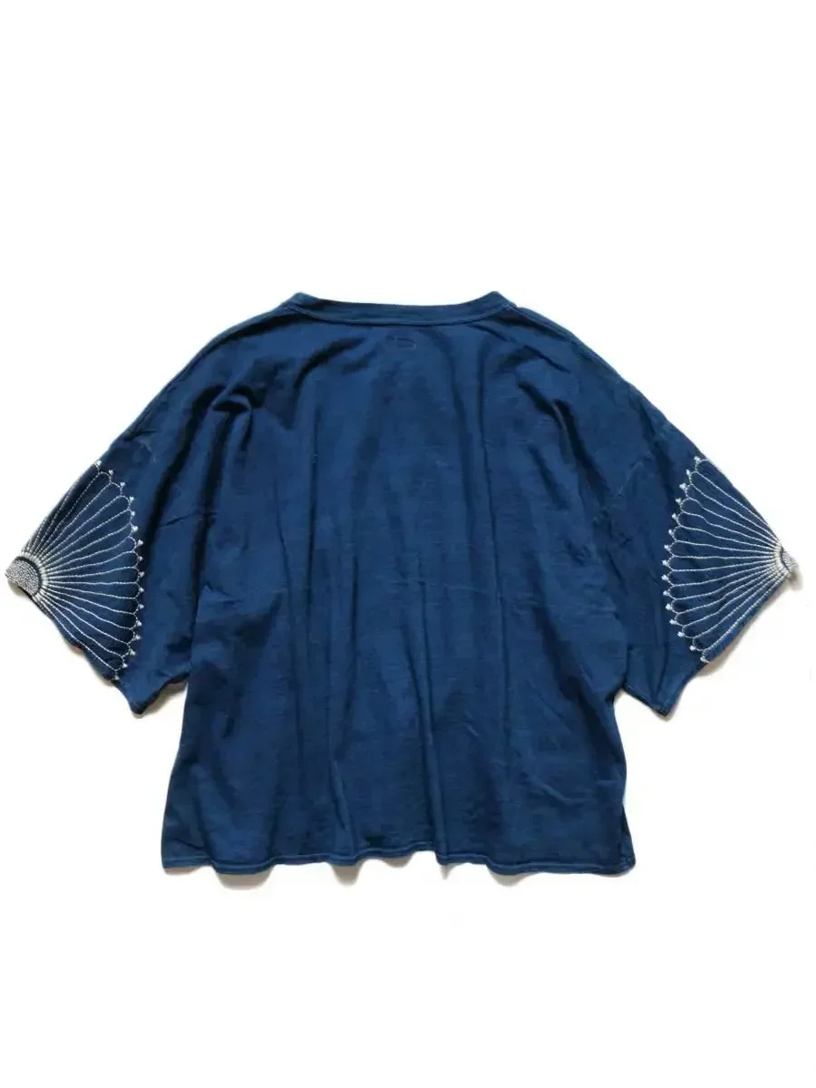 20SS KAPITAL Hirata Hiroshi Cotton Tops Embroidery Pattern Men's and Women's Same Style T-shirt Short Sleeve