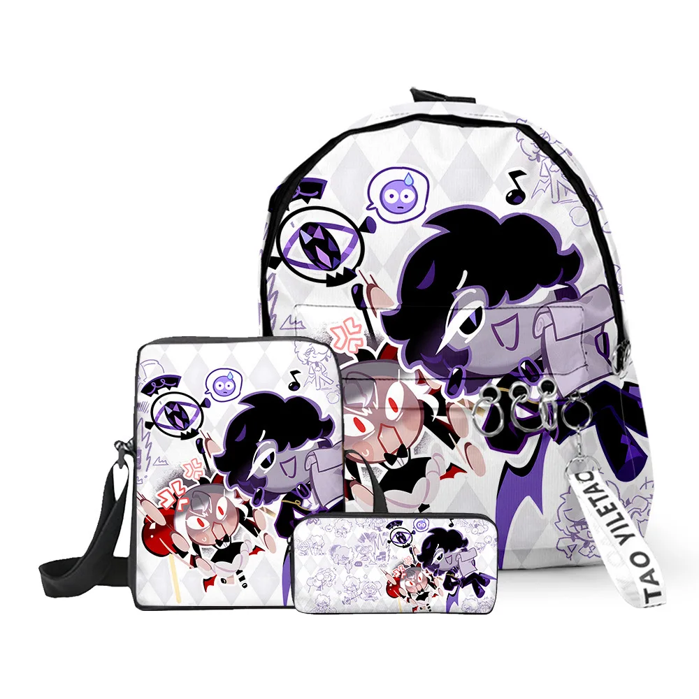 Hip Hop Youthful Shadow Milk Plush 3D Print 3pcs/Set Children Pupil bags Key Chain Small Backpack Shoulder Bag Pencil Case