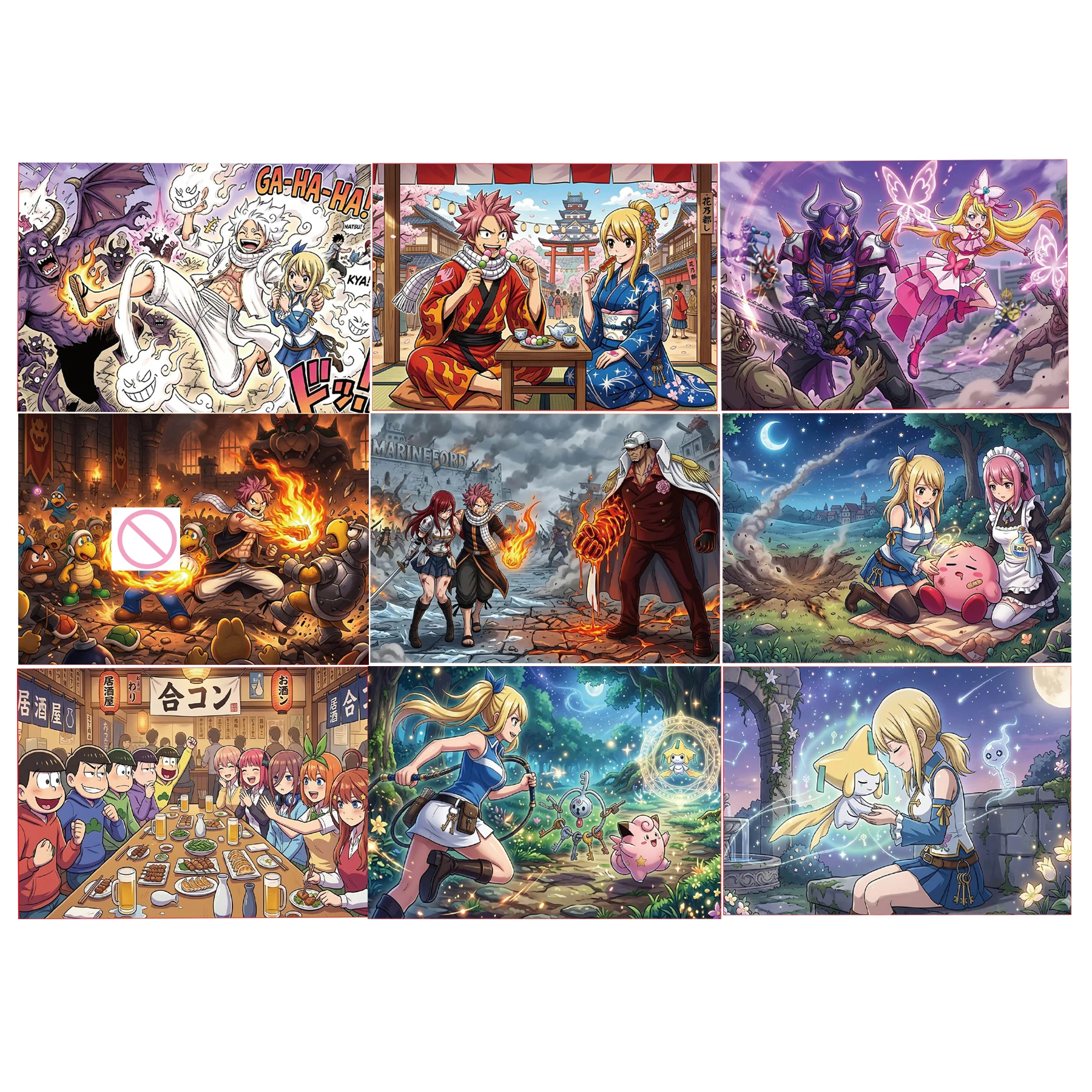 

9Pcs/set 63X88Mm Diy Self Made Nika Luffy Collection Card Refraction Color Flash Cross-Border Encounter Anime Cards Gift Toys