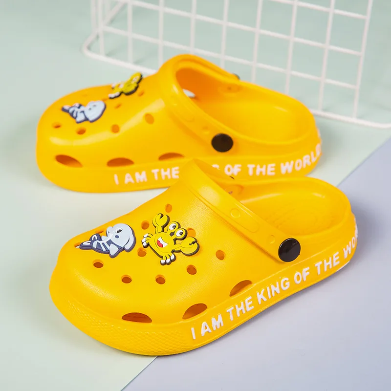 Last One Insole 18cm Kids Mules & Clogs Summer Boys Girls Sandals Eva Flat Non-slip Beach Slippers Children Garden Shoes H21