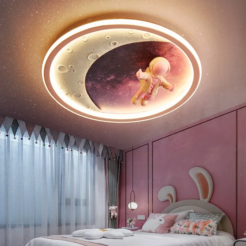 Imagem -03 - Quarto das Crianças Lâmpada do Teto para Meninos Moda Quarto Lâmpada de Poupança Energia Simples dos Desenhos Animados Espaço Criativo Luz Teto