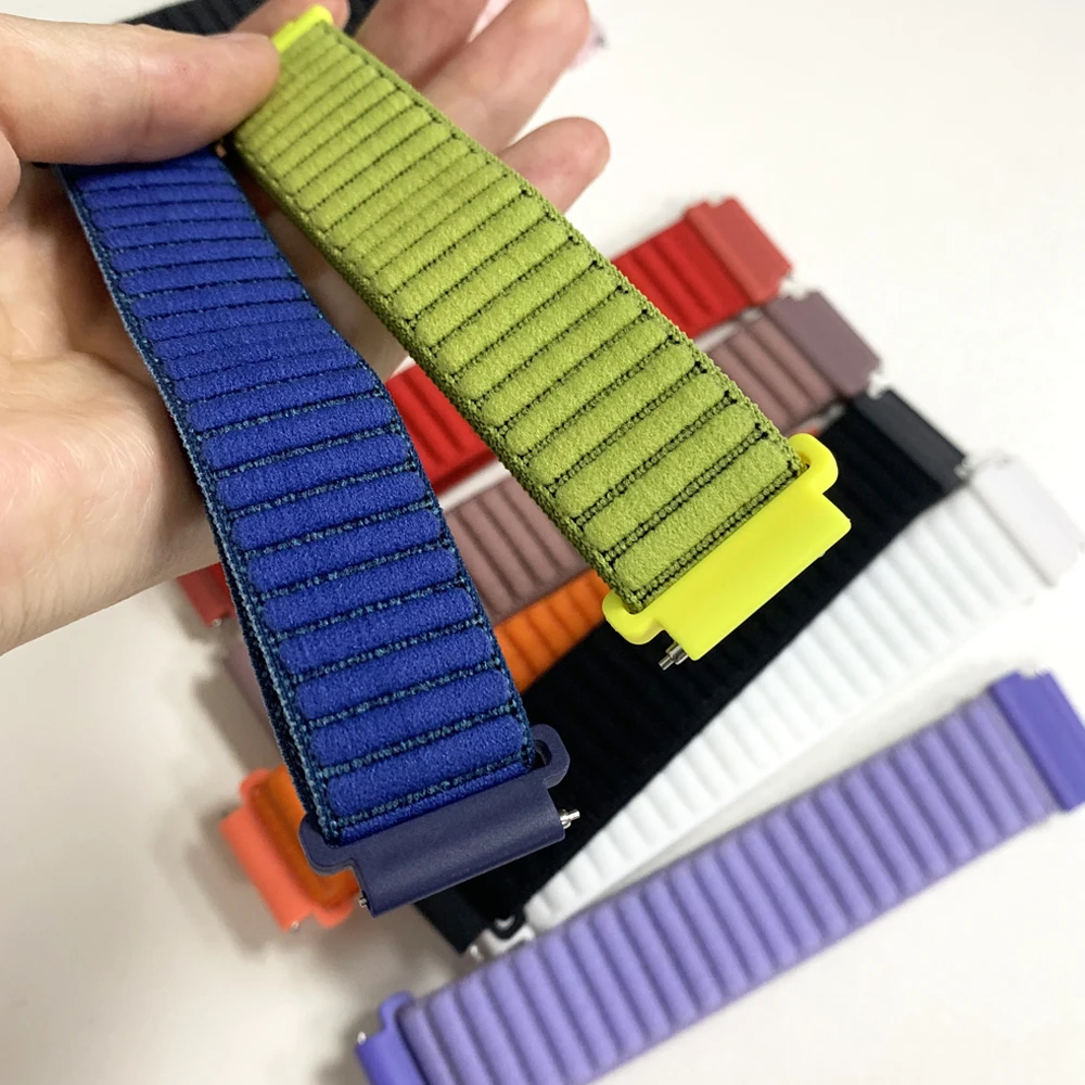 20mm 22mm ナイロンストラップ サムスンギャラクシーウォッチ7 6 5 4 40mm 44mmバンド AMAZFIT BIP6 BALANCE 2/ガーミンヴェニュー4 45mmブレスレット用