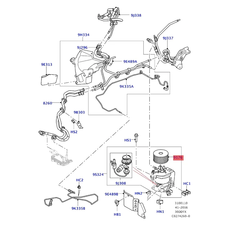 

LR009705 Crude Oil Fuel Filter With Bracket 7H32-9C296-AB For Land Rover Range Rover Sport Discovery LR3 LR4 LR045519