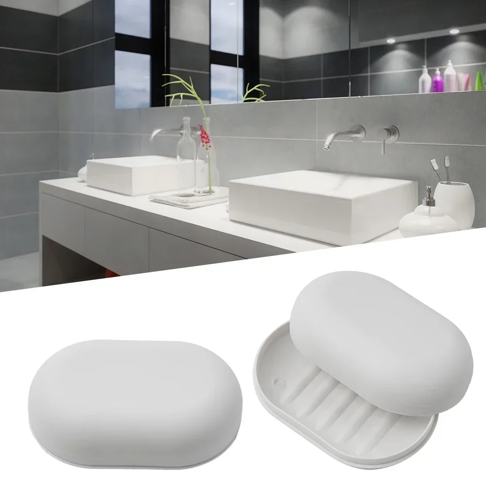 Bathroom Soap Dish Box PP Material Portable Sealed Shower With Lid 11.2*7.5*3.8 Case Holder Container Brand New