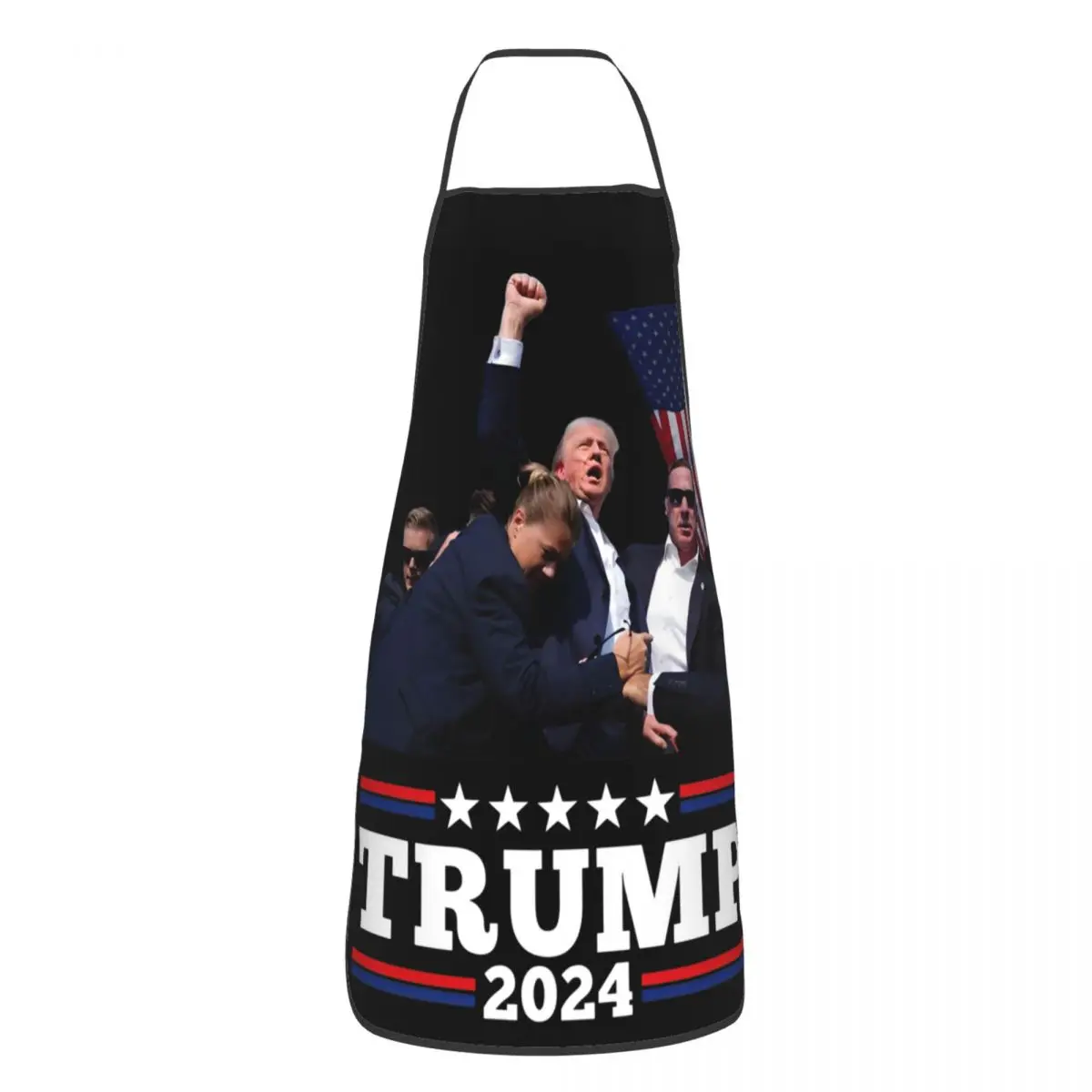 Donald Trump Polyester Apron MAGA Santa Xmas 52*72cm Kitchen Baking Bib Tablier Hotel Pinafores for Chef Barista