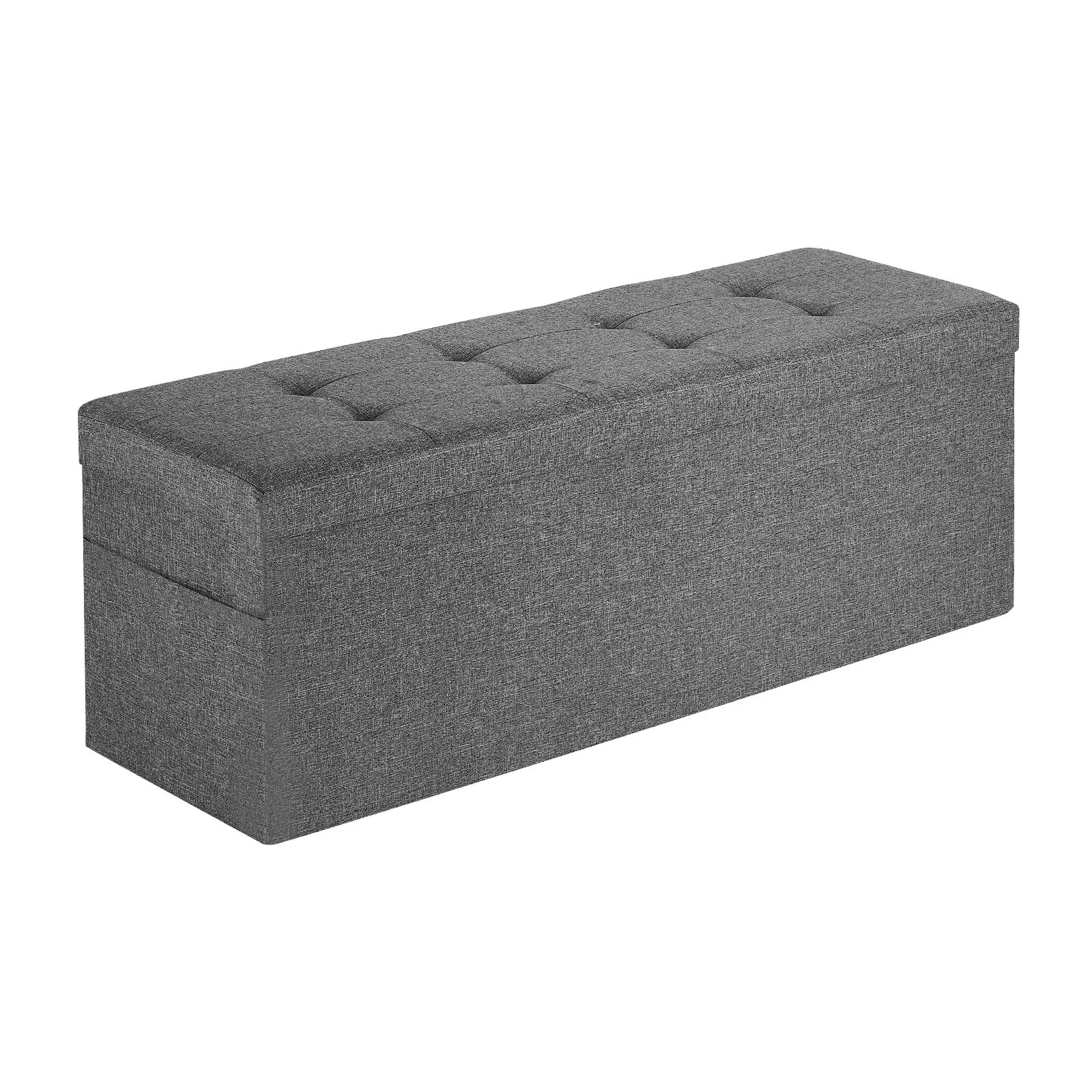 

Foldable Storage Ottoman Bench, End Of Bed Bench With Side Bags, Folding Upholstered Storage Chest Supports 660 Lbs, Linen Bed
