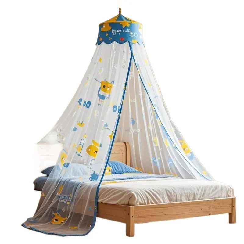 

New White Blue Pink Folding Double Layer Mosquito Net for Boys and Girls Conical Hanging Mosquito Net High quality