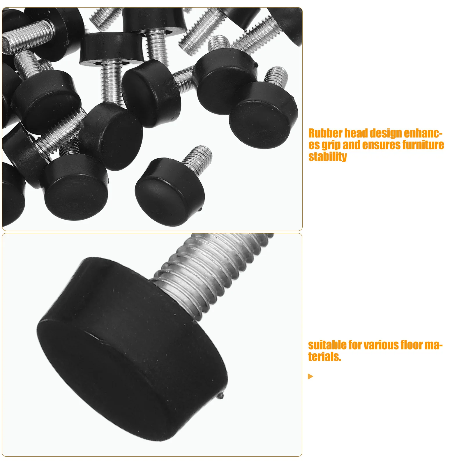 40 قطعة قدم المسمار قابل للتعديل ارتفاع قابل للتعديل التسوية الانزلاقات لطاولة أثاث كرسي خزانة استقرار الطابق حامي #3