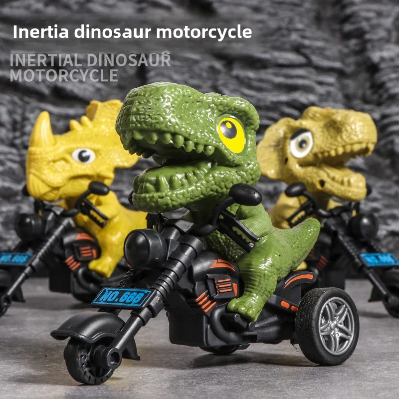 Mainan sepeda motor dinosaurus mobil simulasi geser inersia model Tyrannosaurus mobil anak laki-laki