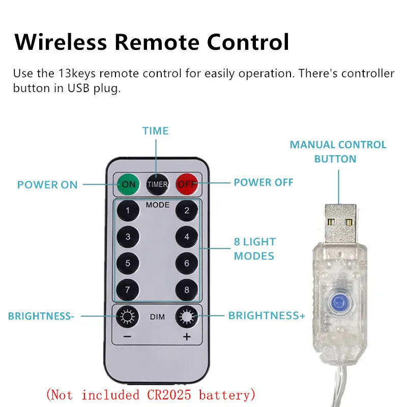USB التوصيل الستار ضوء السنة الجديدة 8 طرق LED سلسلة أضواء مهرجان الزفاف حفلة عيد ميلاد عطلة زينة عيد الميلاد للمنزل