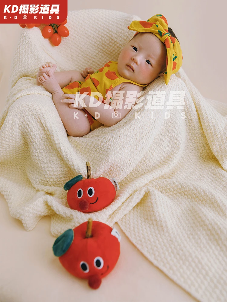 Newborn Infants and Babies Photography Props for Full Moon Babies Retro Style Apple Clothes Headgear Studio 아기 코스프레