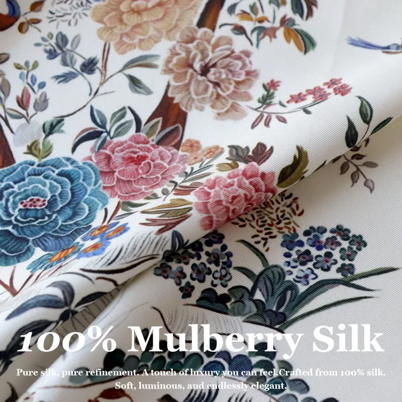 

2026 Luxury 100% Mulberry Silk Scarf Women 90*90cm Square Real Natural Silk Shawl Wrap Print Hair Bandana Hijab Office Business