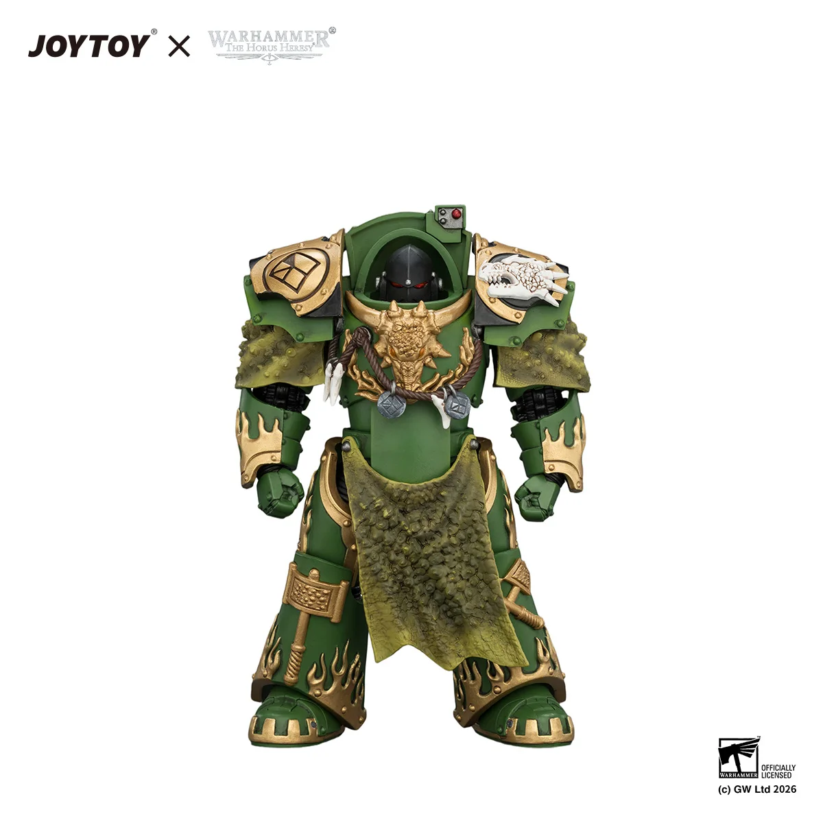 JOYTOY  Warhammer 40K 1/18 Salamanders Firedrake Terminator 2 with Thunder Hammer and Dragonscale Storm Shield Action Figure Collection Model Gifts