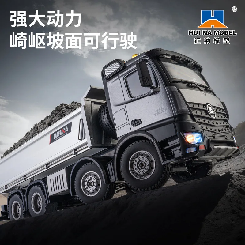 Huina 536pro 13-Channel 1:14 Alloy Rc Full-Scale 8-Wheel Heavy-Duty Engineering Dump Truck Remote Control Toy With Lights Rc Car