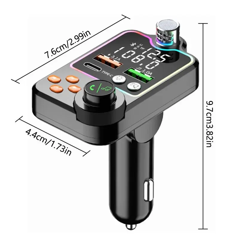 FM Transmitter FM Modulator Car Music Receiver MP3 Player Type C Dual USB Car Charger Wireless 5.0 Handsfree Car Kit