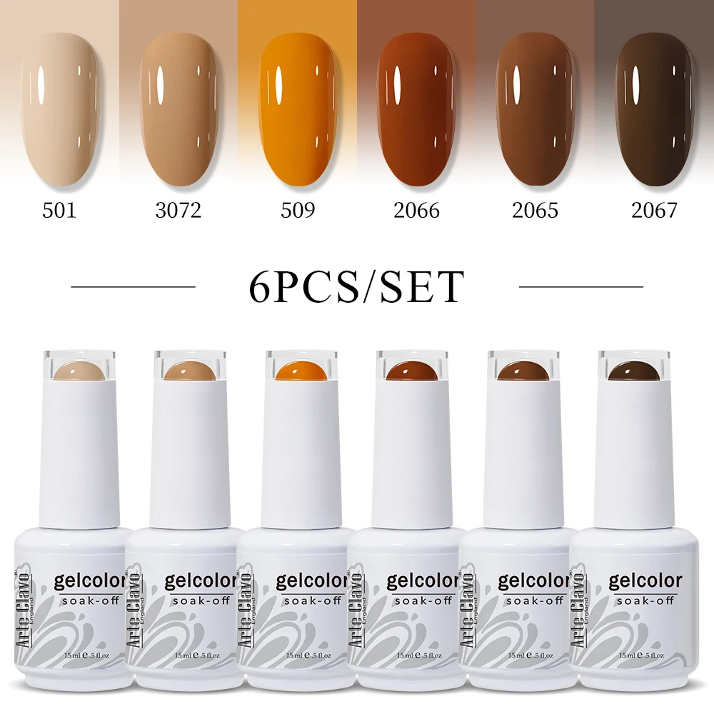 Arte Clavo 6 قطعة/المجموعة 15 مللي بريق شبه دائم مسمار الفن LED الأشعة فوق البنفسجية هلام مسمار البولندية سباركلي الأحمر الوردي هلام الورنيش مسمار لوازم كيت