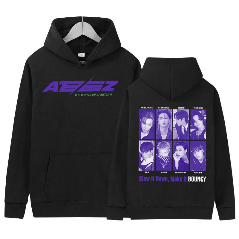 

Korean Band Ateez 2024 World Tour Print Hoodie Men Women Hip Hop Kpop Fashion Clothing Sweatshirt Y2k Pullover Oversized Hoodies