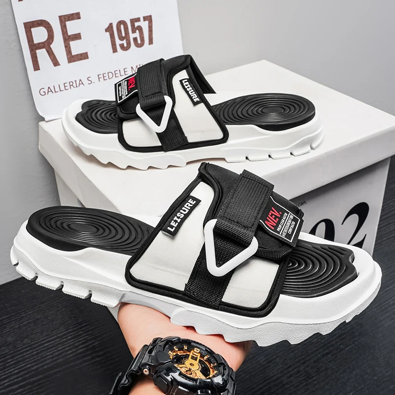 Sandalias Planas Versátiles para Hombre, Estilo Minimalista, Suela Antideslizante, Ideales para Compras, Paseos y Relajación Diaria