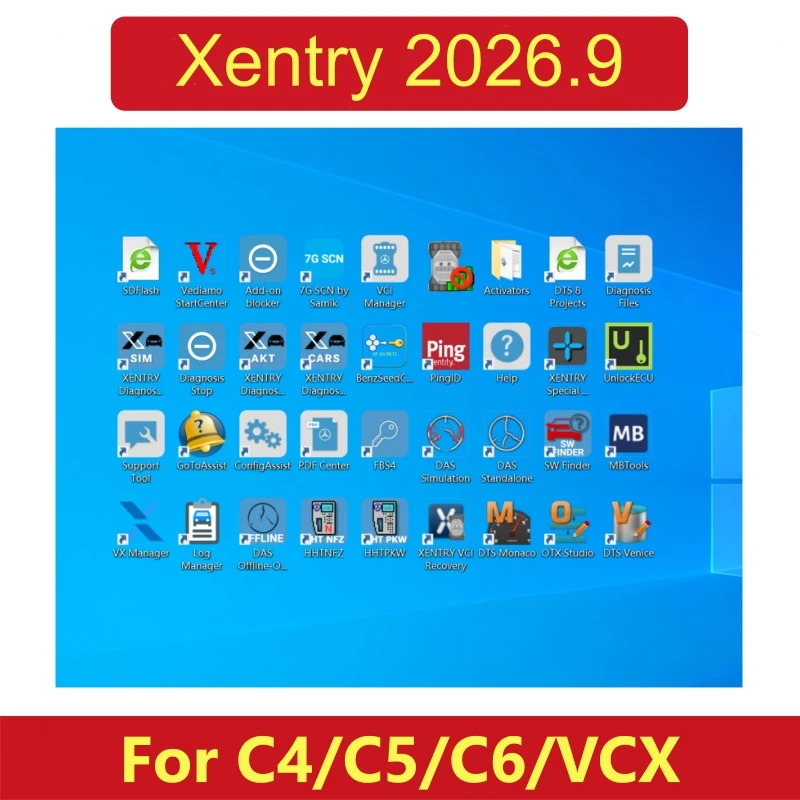 Hot sellingXentry 2026.09 full software Remote Install and activate for Auto Diagnostic Tool MB STAR C4/C5/C6 VCX Openport J2534