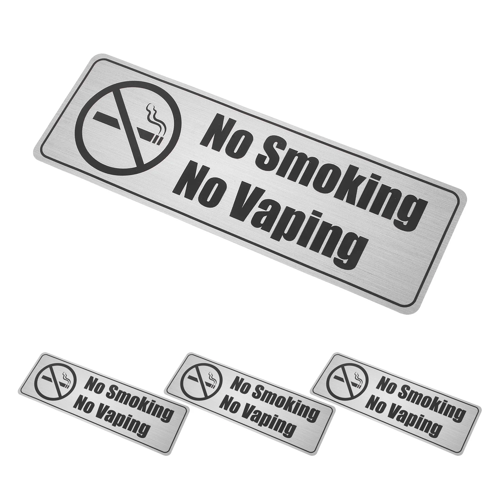 

4Pcs PVC No Smoking Sign Stickers High Visibility Waterproof for Business Premises Indoor Outdoor No Warning