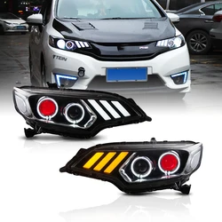 Full LED Lights For Honda Jazz Fit Car Accessories Head Lamps DRL Sequential Turn Signal Headlights Assembly 2014-2017