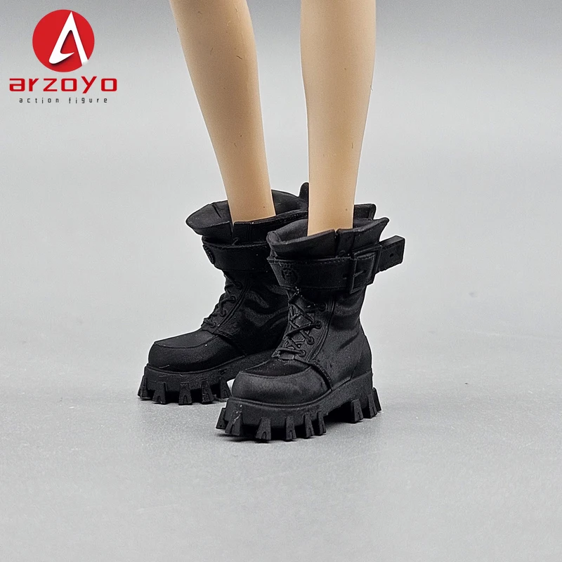 Disponibile Stivali da combattimento con design con cinturino nero in scala 1/12 Scarpe da guerriera adatte per corpo di bambola Action Figure da 6 pollici
