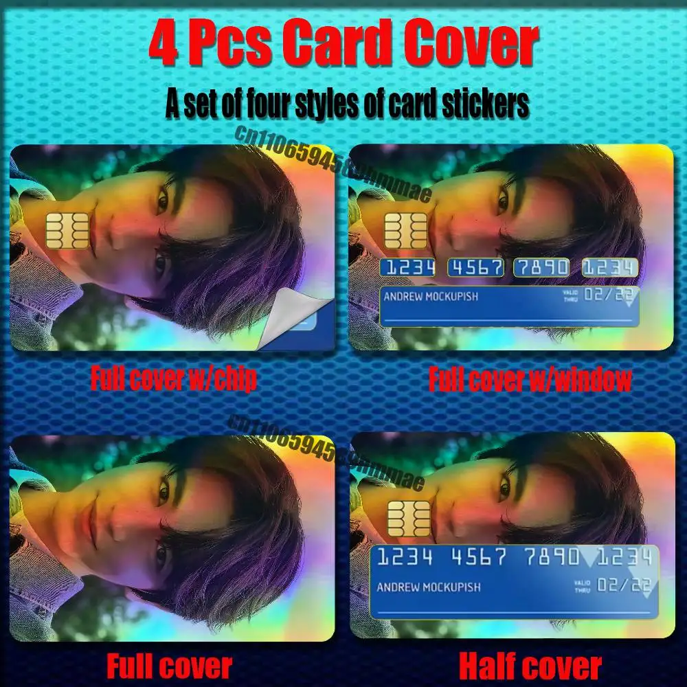 For Zhang Linghe Credit Bank Sticker ID Access Card Cover Skin Rainbow Color Laser Stickers Film