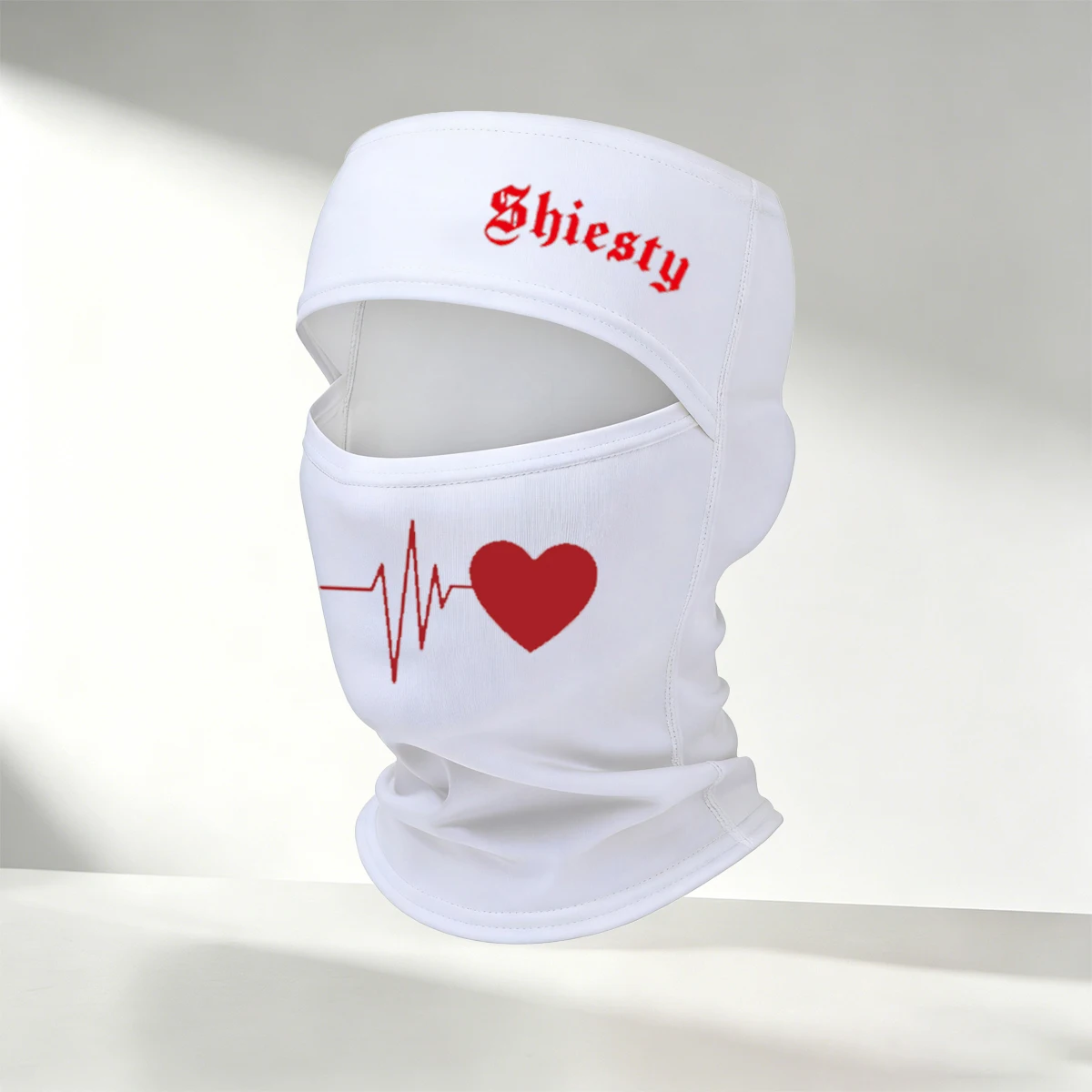 1/2/3/4/5 PC Shiesty Heartbeat Print Balaclava Hat, Breathable Full Face Neck Cover, Suitable for Cycling, Outdoor Sports