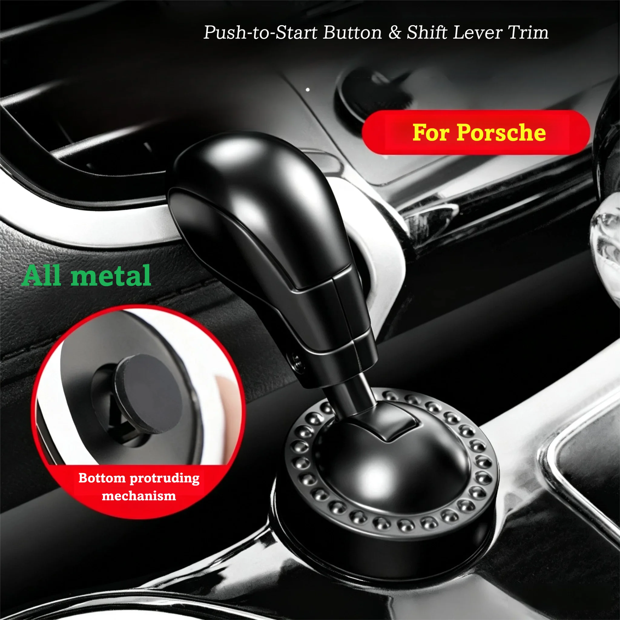 Capa Protetora para Botão de Ignição Start Stop do Porsche Panamera, Acessórios de Modificação para Interior do Carro