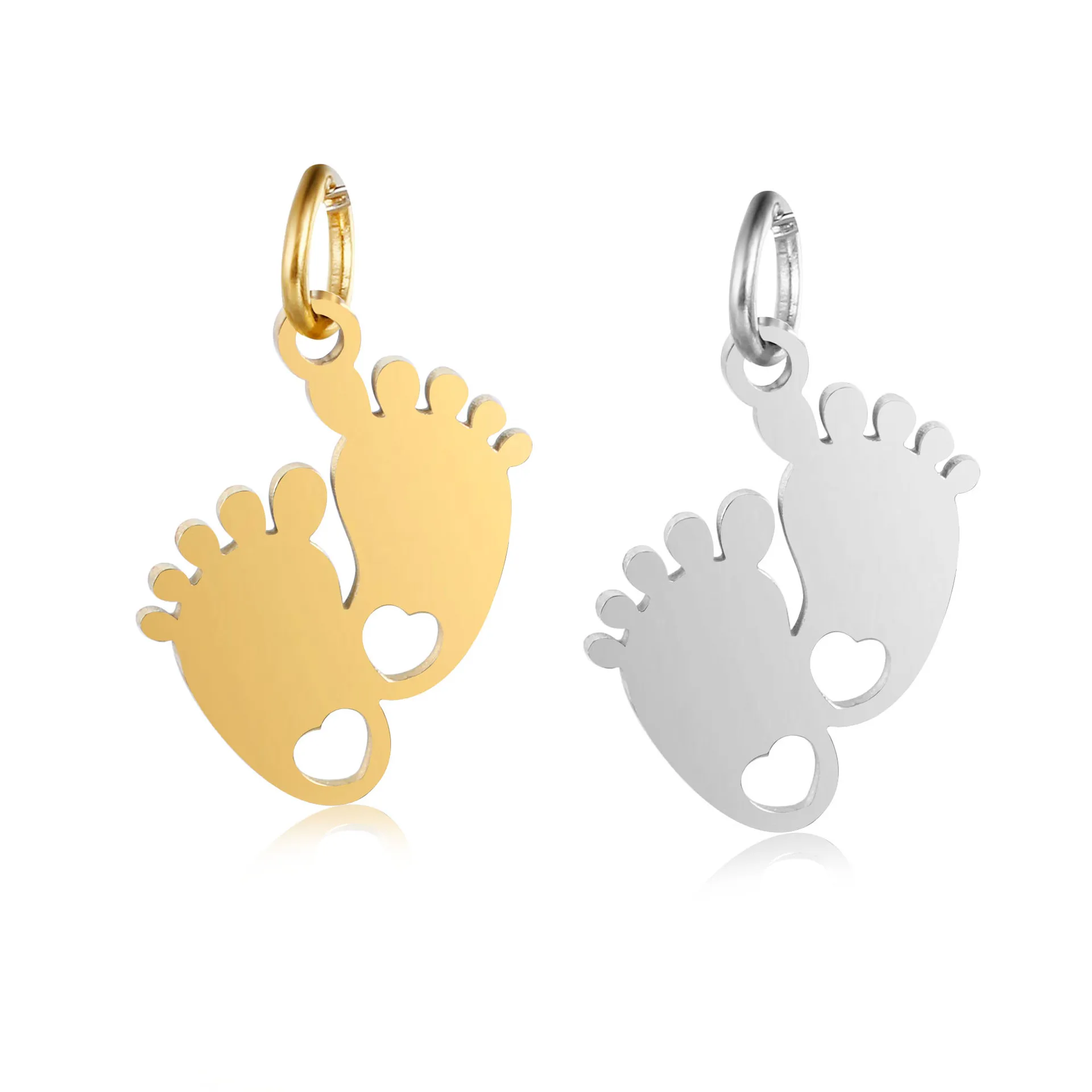 Stainless steel mirror polished fat foot pendant diy furnace vacuum gold-plated titanium steel trinket accessories