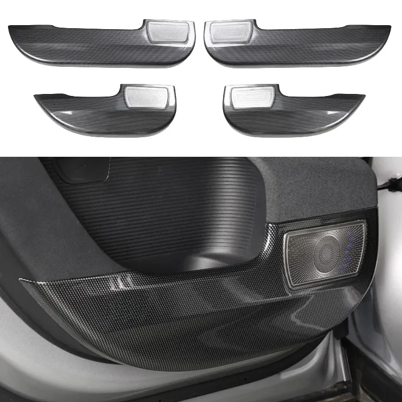 Car Door Anti-kick Pad Fit for Xpeng G6 2022-2024 Modified ABS Carbon Fiber Pattern Door Panel Protective Pad Interior Parts