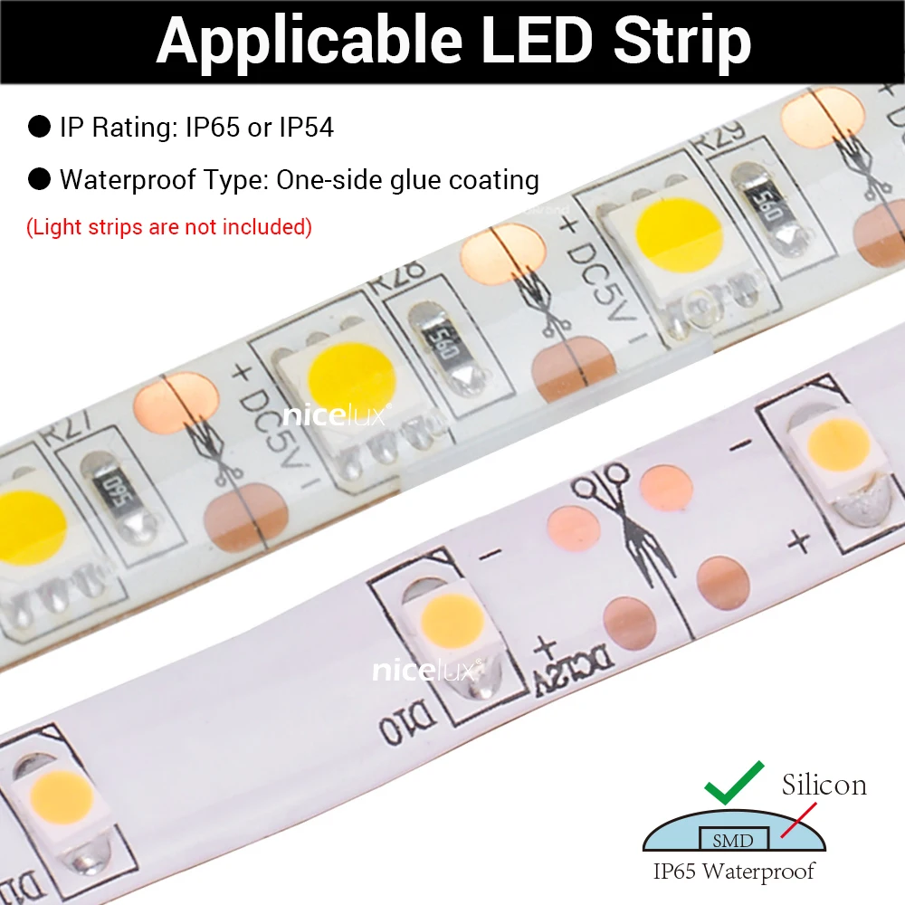 2/4/5 Pin LED Strip Connectors Waterproof 8mm 10mm 12mm LED Terminal Connector Use For SMD 5050 Single Color RGB RGBW LED Strip