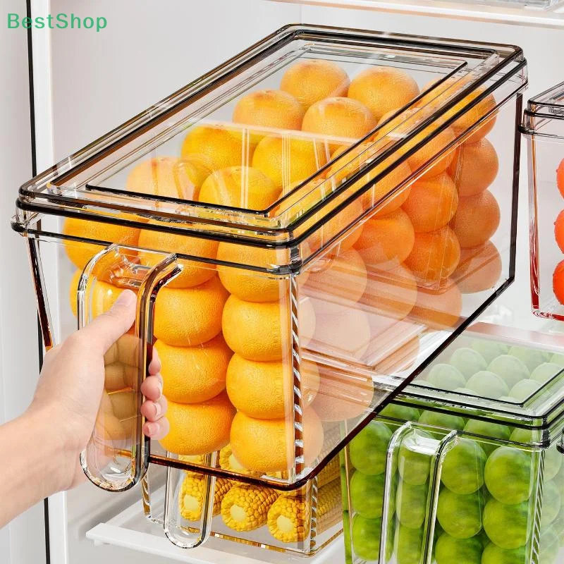 1Pc Klar Kunststoff Kühlschrank Lagerung Box Küche Kühlschrank Organizer Für Gemüse Obst Eier Haushalt Lebensmittel Frische Container