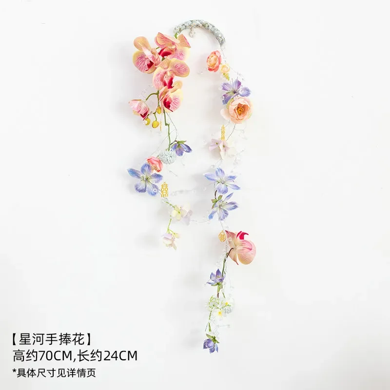 Liangding, wedding decoration, latte vine wedding bride's bouquet, wedding room arrangement, photo props, door handle pendant