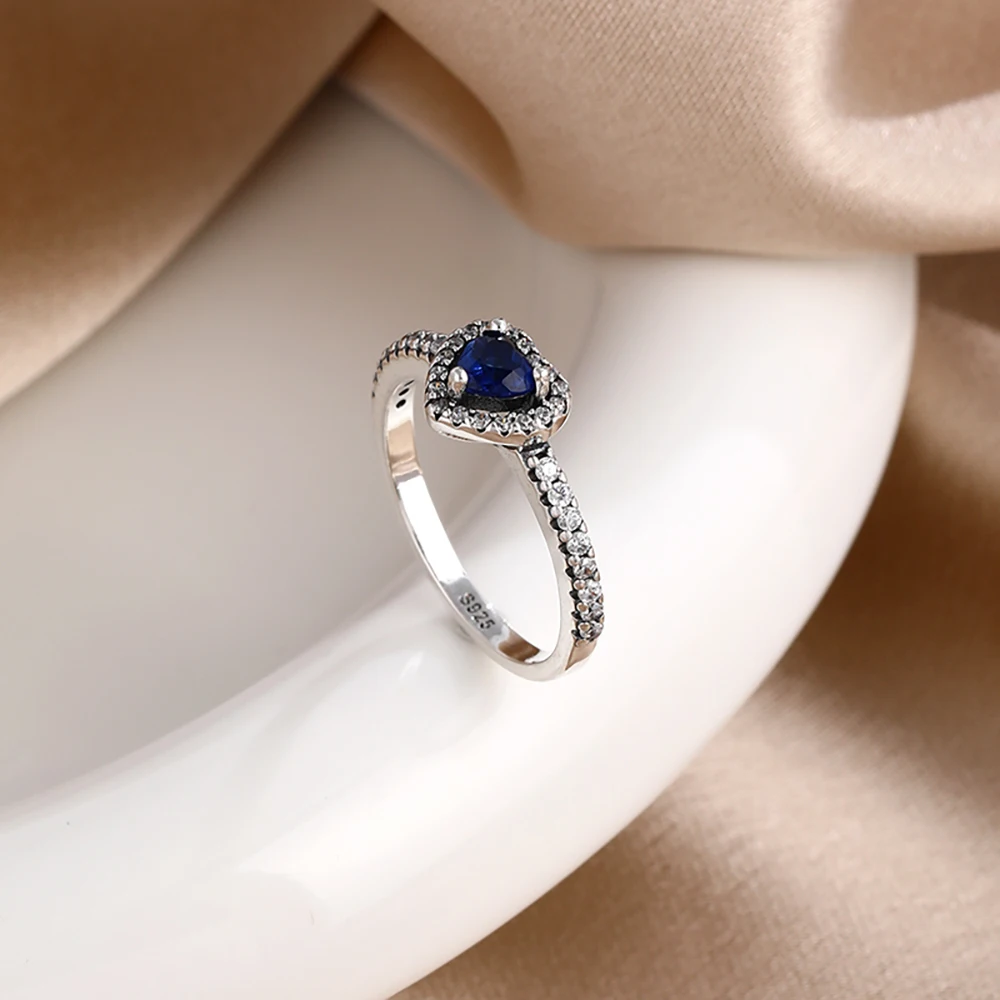 جديد 925 فضة سحر الحب قفل الأحمر على شكل قلب خواتم النساء خواتم غرامة مجوهرات هدايا امرأة الموضة #5