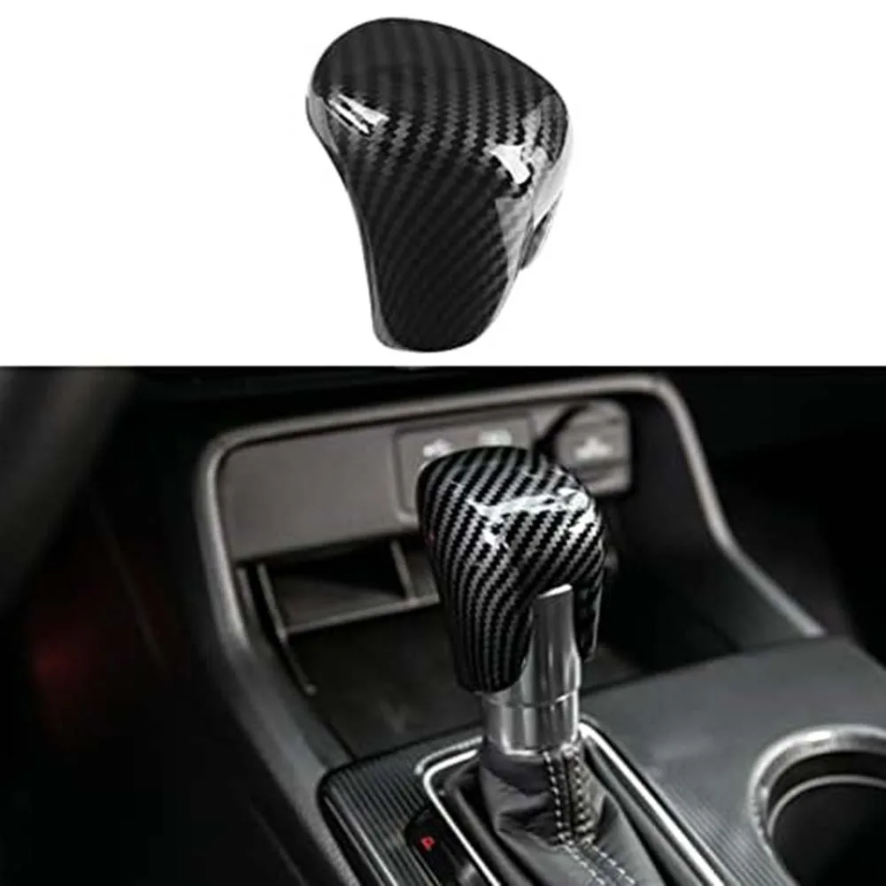 Civic Shift Knob HR-V Shift Cover Black ABS Material Carbon Fiber Texture Easy Remove Hassle-Free Installation