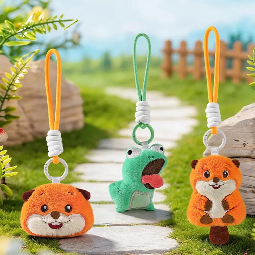 

Gifts Cartoon Beaver Plush Keychain Soft with Hanging Rope Lizard Stuffed Toy Doll Bag Pendants
