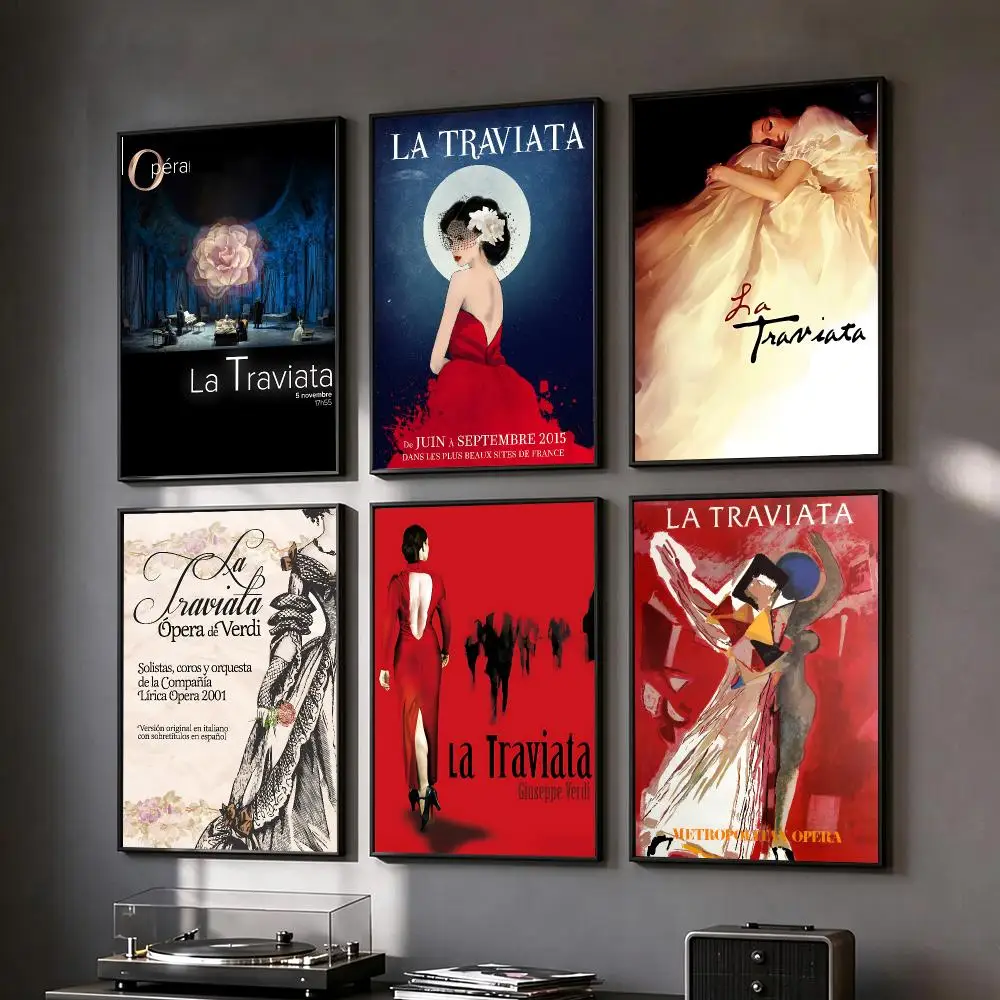 musical La Traviata Poster Poster HD Printing Vintage Luxe Home Decor Wall Art for the Living Rooms Entryways Gift