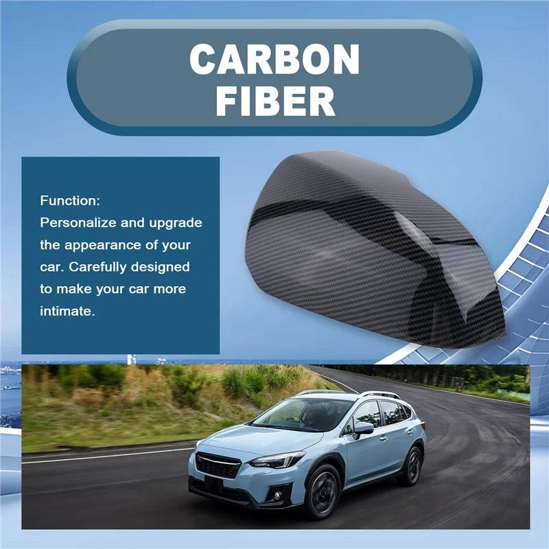 

For Subaru XV Crosstrek 2017-2020 Carbon Fiber Color Car Side Door Rearview Mirror Cap Cover Trim For Forester 2019 2020-FSM