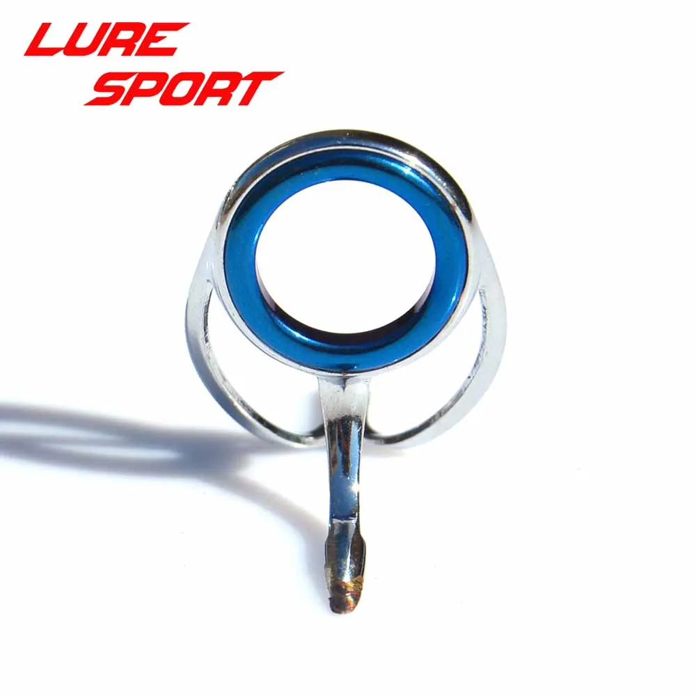 LureSport 9pcs Guide silver Steel frame Blue ring guide Set MN20 Rod Building component Repair DIY Accessory
