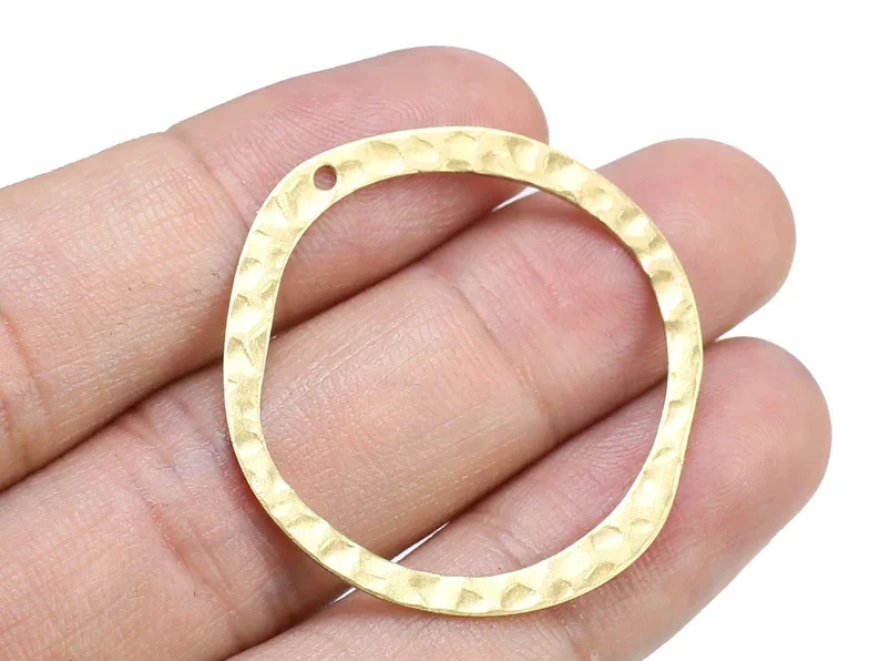 

10pcs Irregular Round Brass Charm, Hammered Earring Charms, Necklace Pendant, 34.5x34mm, Jewelry Making -R2229