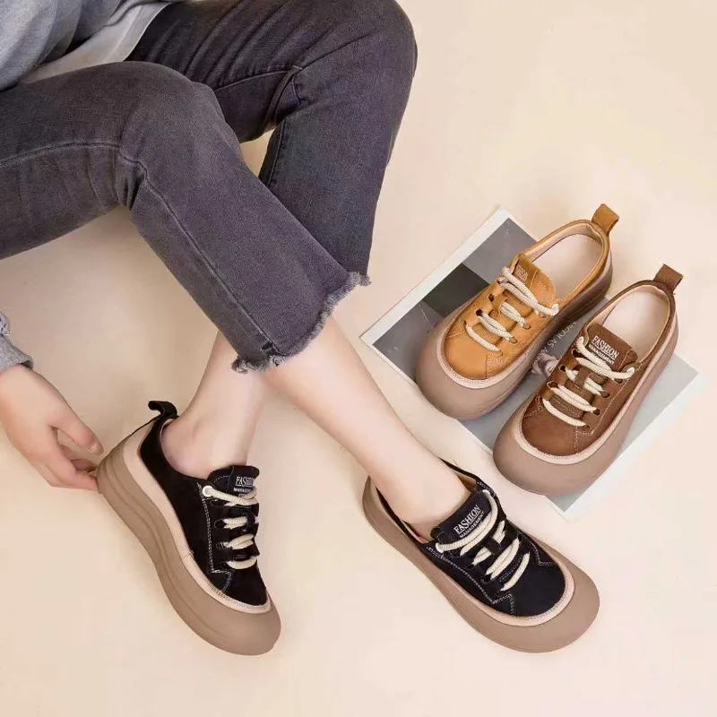 

Женские осенние новые универсальные повседневные мягкие слипоны на шнуровке с мягкой подошвой