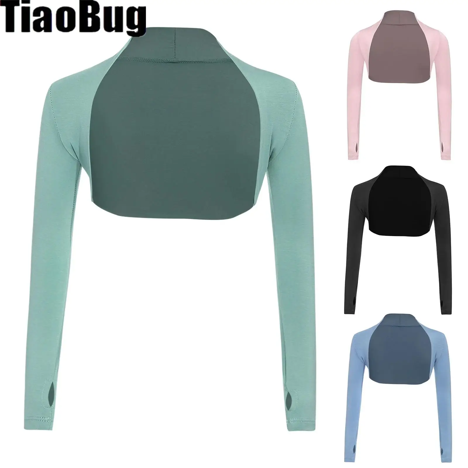 

Girls Long Sleeve Dance Top Open Front Ballet Dance Crop Top Ballerina Wraps Bolero Warm Up Modern Classical Dance Coat Clothes