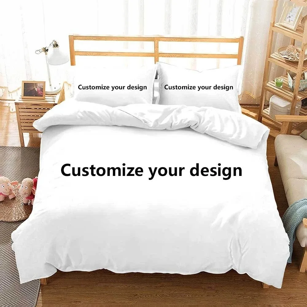 Juego de cama personalizado 3D, funda nórdica de Color con texto y foto personalizada con funda de almohada, tamaño doble, Queen, King, POD, envío directo
