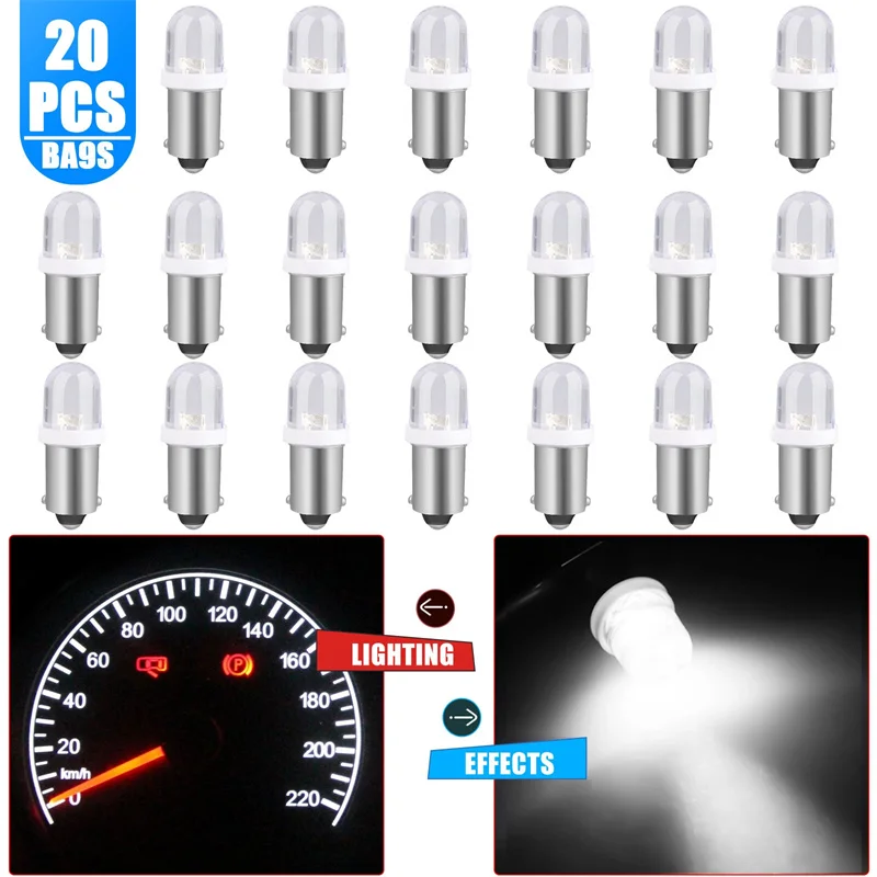 

20Pcs T11 BA9S 3030 1SMD Led T4W Car Interior Dome Map Light License Plate Reverse Parking Lights Bulb Auto Door Lamp White 12V