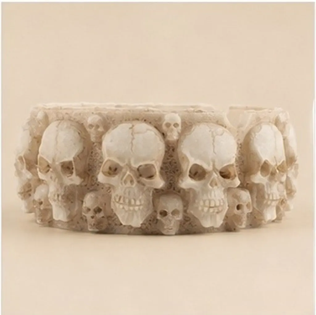Home Office Decor Room Decorations Skull Treat Container Skeletons Figurines Spooky Bowl Vintage