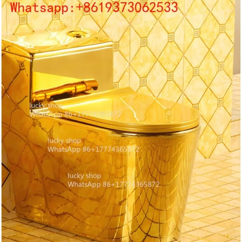 

New Golden Toilet Seat Large Diameter Dujin Toilet Local Tyrant Gold Small Household European Creative Egg Toilet