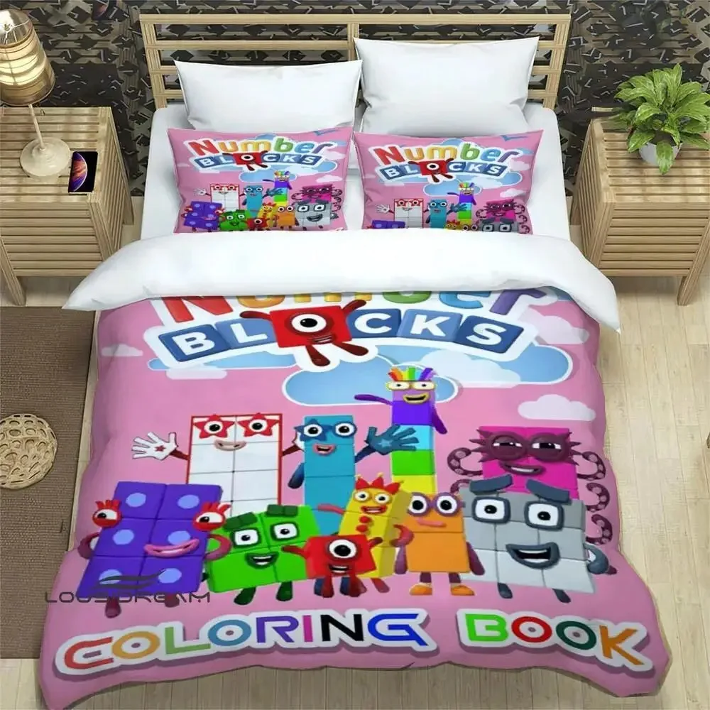 N-Number-Blocks cartoon print Bedding Sets exquisite supplies set duvet cover bed comforter set bedding set luxury birthday gift