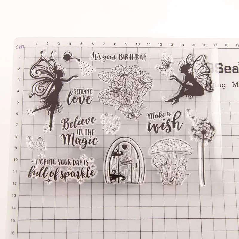 Fairies Phrases Clear Stamp Transparent Silicone DIY Stamp Seal Sheet for Scrapbooking Making Album Photo Handmade Decoration