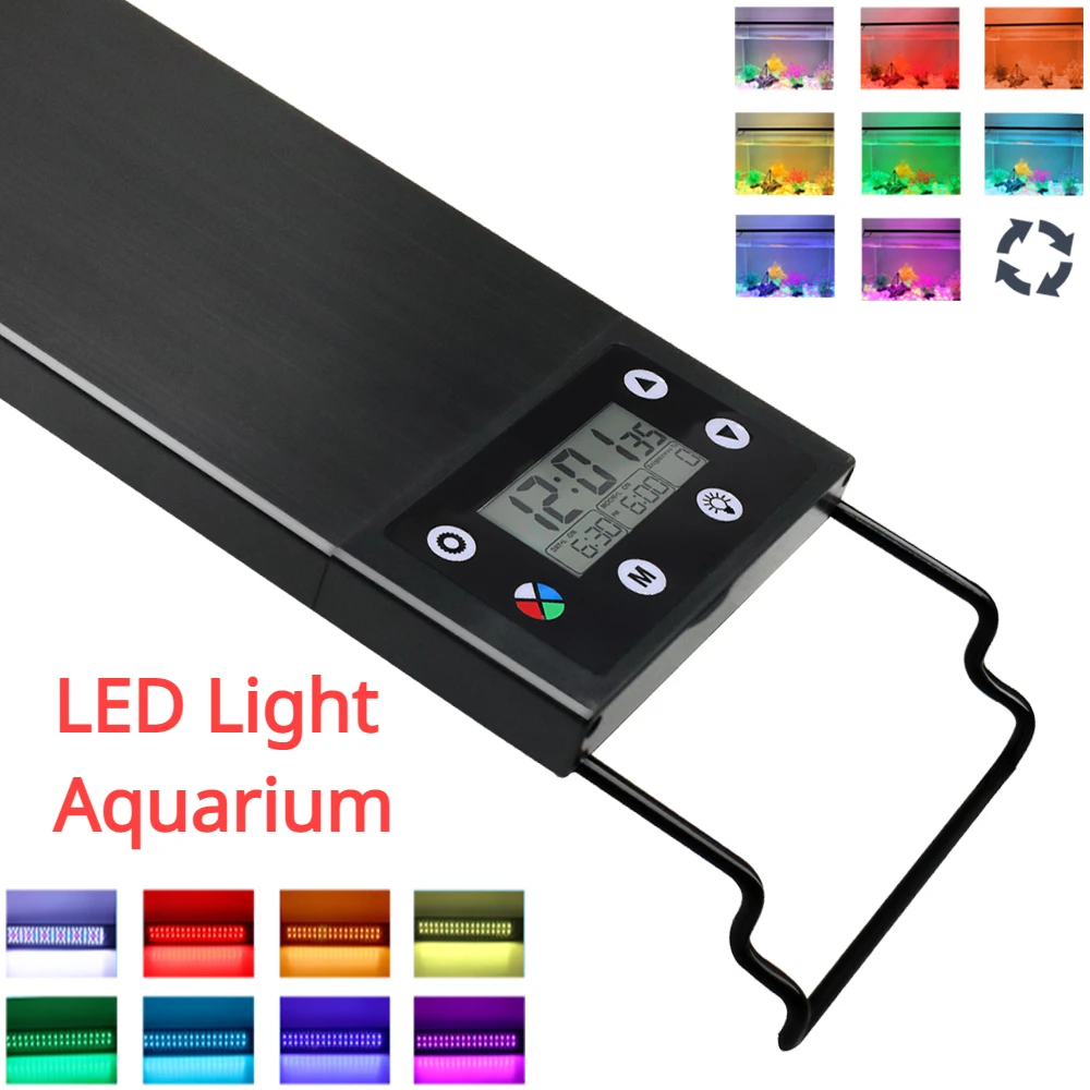 100V-240V Aquarium Super Slim LED Light 30-60cm Scalable Full Spectrum Lighting Fish Tank Decoration Aquatic Plant Growth Lamp